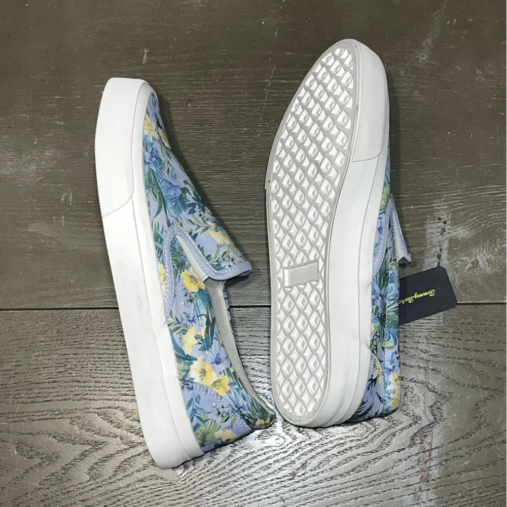 Tommy Bahama Blue Yellow Floral Slip On Ferris Sneakers Women’s 9 NWOB Canvas - Picture 3 of 8